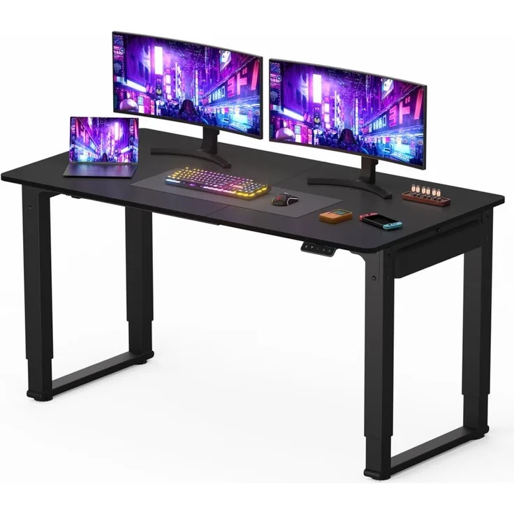 FLEXISPOT Schreibtisch Elektrisch höhenverstellbarer Tisch mit Doppelmotor (Höhenverstellbarer Schreibtisch elektrisch), 4-Beinen, 2 Motoren, 2-Fach-Teleskop