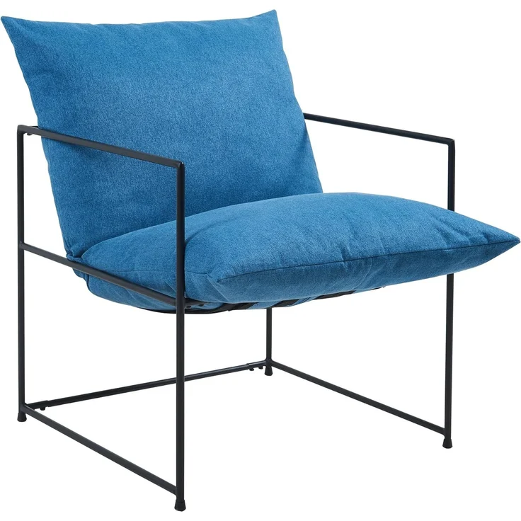 Sessel Utsjoki 90x61x70 cm Schwarz/Blau [en. casa] – Bild 4