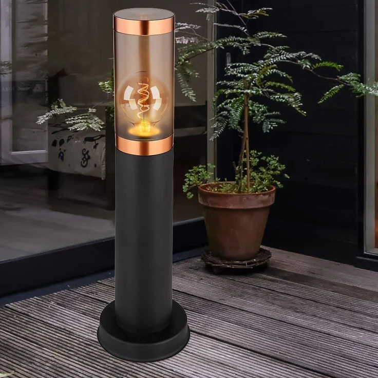 3er Set Sockelleuchte, Bewegungsmelder, rauch, Kupfer, H 45 cm – Bild 4