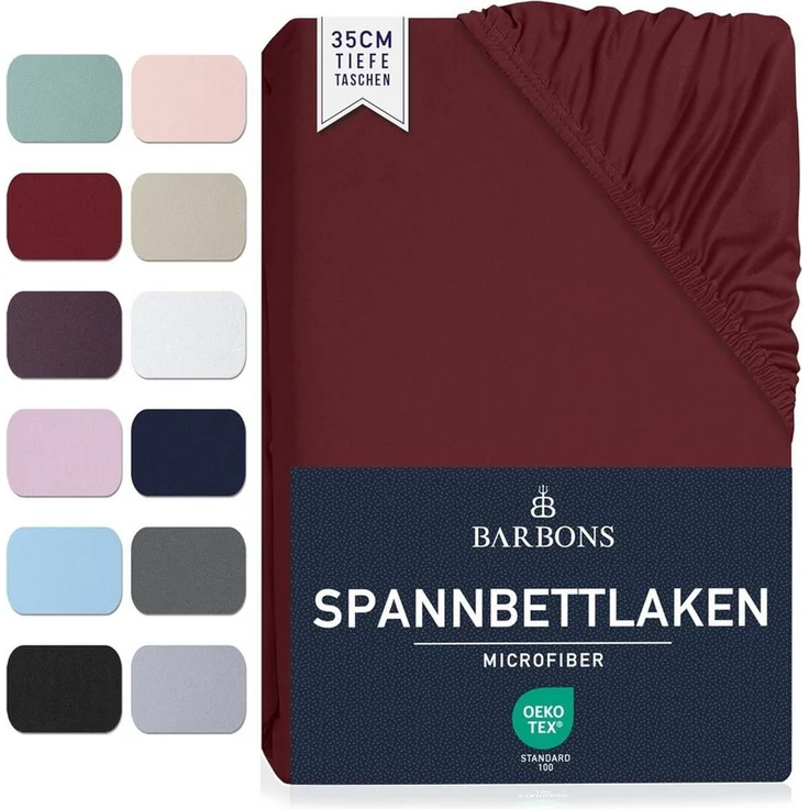 BARBONS Spannbettlaken Mikrofaser Bettlaken, 35 cm Tiefe Spannbetttuch, Gebürstete Polyester, (1 Stück), Topper