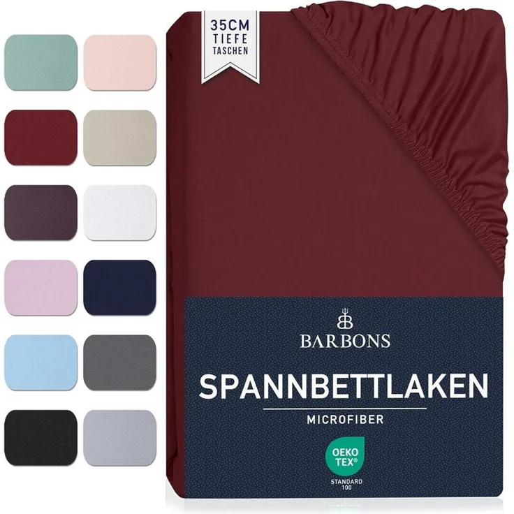 BARBONS Spannbettlaken Mikrofaser Bettlaken, 35 cm Tiefe Spannbetttuch, Gebürstete Polyester, (1 Stück), Topper