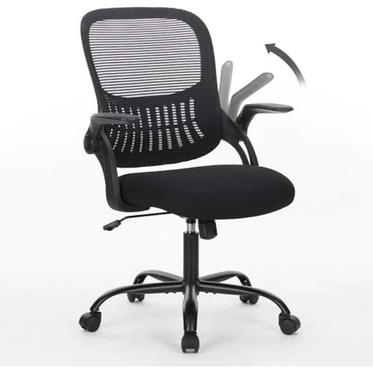 Sweetcrispy Bürostuhl Ergonomisch, Schreibtischstuhl mit Lendenwirbelstütze, Höhenverstellbarkeit Stuhl, Bürostühle mit Armlehne, Office Chair Geeignet für Büro und Schlafzimmer – Bild 2