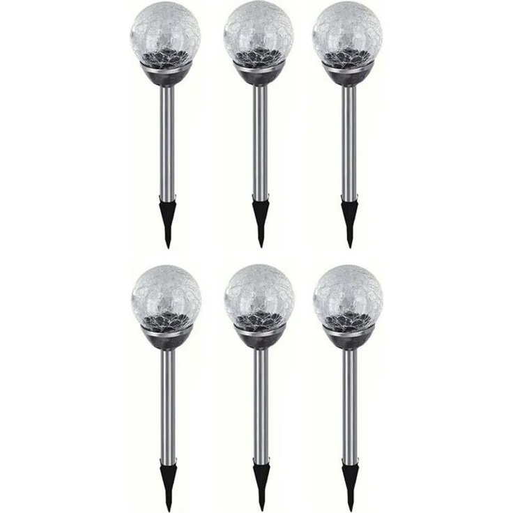 HAC24 LED Solarleuchte Solar Gartenleuchte Kugel Leuchte mit Crackle-Licht Solarlampe, LED fest integriert, Weiß, Lichtfarbe Weiß – Bild 3