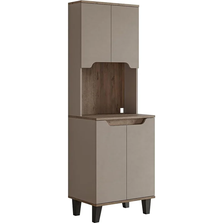 Roomart Küchenbuffet DEFNE mit Nische Kaffeebar Mikrowellenschrank Vorratsschrank, 5 Farben Offene Nische für Kaffeemaschine, 4 Türfächer – Bild 7