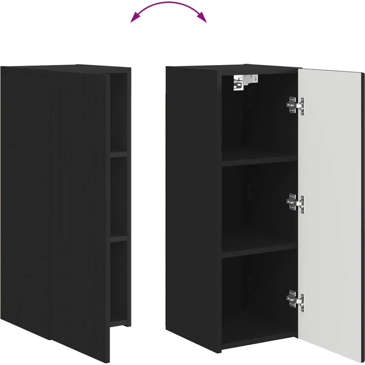 vidaXL TV-Schrankset 4 stk. Schwarz Holzwerkstoff 3409160 – Bild 12