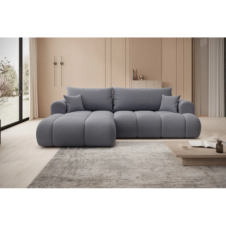 thematys Ecksofa TREVIO 260 x 165 cm, mit Schlaffunktion, mit Bettkasten, Grau (Element 23), Ausrichtung links – Bild 3