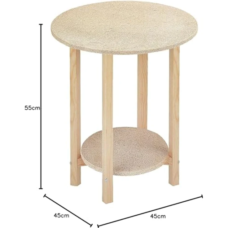 Mueblear 21000 gazte Tisch rund Holz ohne Nagellack, Holz, Sans Vernis, 45x55cm – Bild 3
