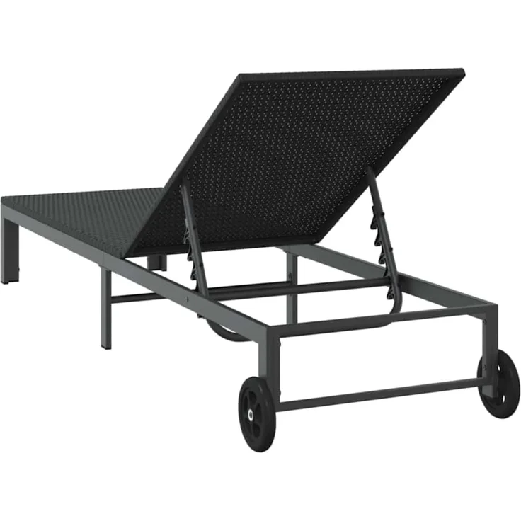 vidaXL Sonnenliege Schwarz 206 x 62,5 x 74 cm Poly-Rattan 42004129 – Bild 6