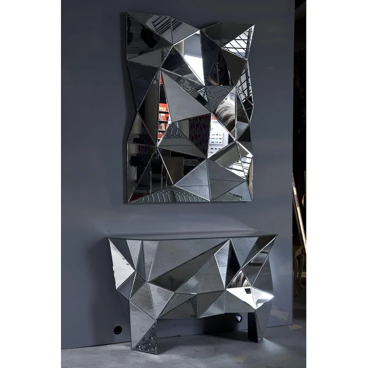 Kare Design, Spiegel Konsole Prisma, Flurkonsole verspiegelt, Luxus Konsole, Glas, 80 x 126,5 x 38 cm (H/B/T) – Bild 4