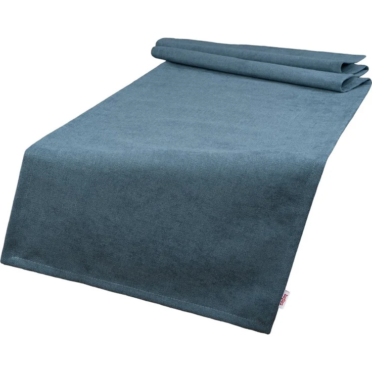 beties Tischläufer FarbTon (1-tlg, 1 Stück Tischläufer), Chenille-Haptik Raumausstatter Qualität ca. 40x140 cm nordlicht-blau