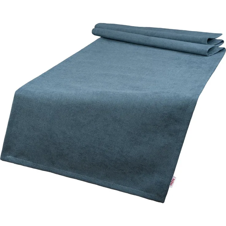 beties Tischläufer FarbTon (1-tlg, 1 Stück Tischläufer), Chenille-Haptik Raumausstatter Qualität ca. 40x140 cm nordlicht-blau