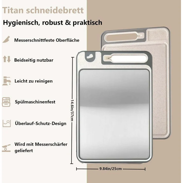 Diwzbyn Schneidebrett Titan-Schneidebrett, doppelseitig, Schneidebretter für die Küche – Bild 2