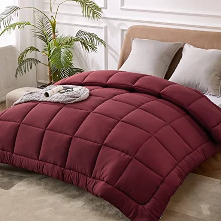 BEDSURE Bettdecke 200x200 Winterdecke 450gsm - Warm Winterdecke 200x200 cm für Winter, Waschbar Dicke Winterbettdecke, Rot – Bild 3