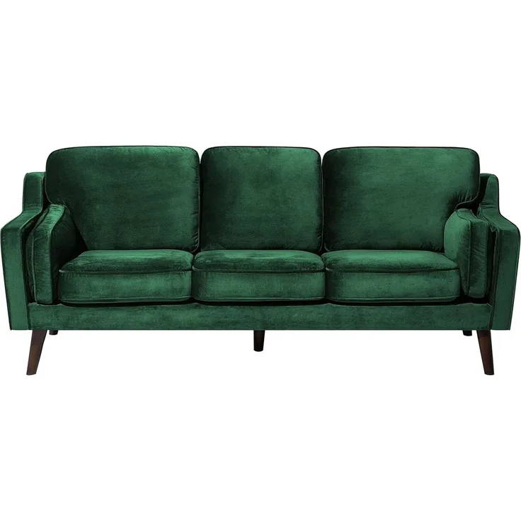 3-Sitzer Sofa Samtstoff grün LOKKA