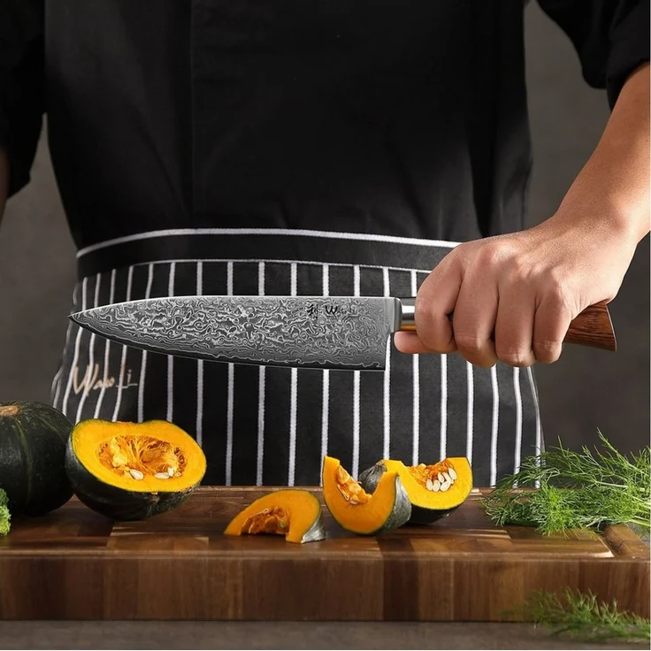 Wakoli Kochmesser EDIB Pro Damast Chefmesser I 20cm Klinge I Pakkaholzgriff, 67 Lagen Damaststahl, VG-10 Stahlkern – Bild 2