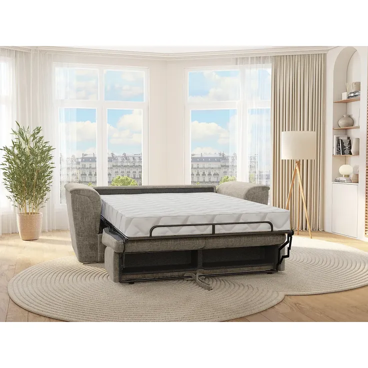 Vente-unique - RIZORA Sofa Stoff Schokoladenbraun - B 223 cm96 cm x H 95 cm x L 210 cm – Bild 2