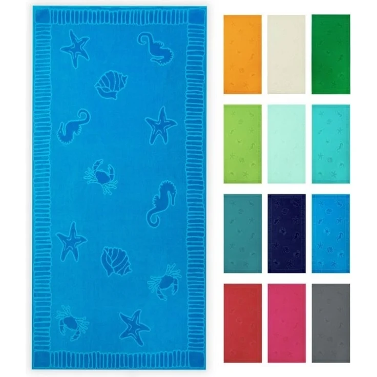 ZOLLNER Strandtuch, Frottier (1-St), 100 x 200 cm, 100% Baumwolle, vom Hotelwäschespezialisten – Bild 4