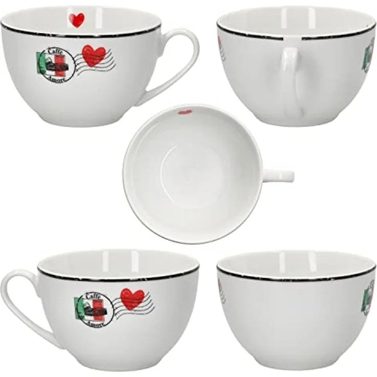 Ritzenhoff & Breker Becher 4tlg Set Caffee Amore Cappuccinotasse + Untertasse 200ml Cafe – Bild 4