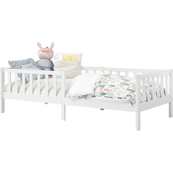 Bellabino 'Vere' Kinderbett 90x200 cm, weiß, Massivholz Kiefer, Jugendbett mit Rausfallschutz und Lattenrost – Bild 10