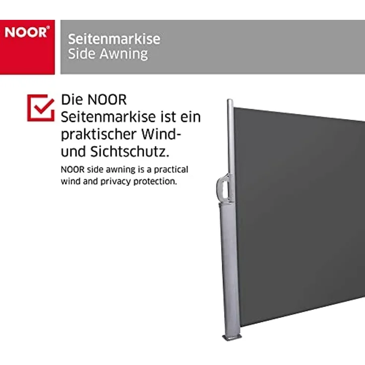 NOOR Seitenmarkise Exklusiv 120x350 cm anthrazit – Bild 2