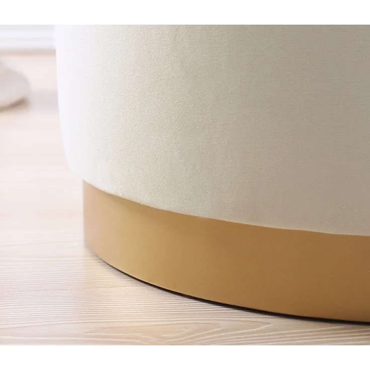 Hanah Home 'Dover - Cream' Pouffe, Creme, 45 x 50 x 45 cm – Bild 5
