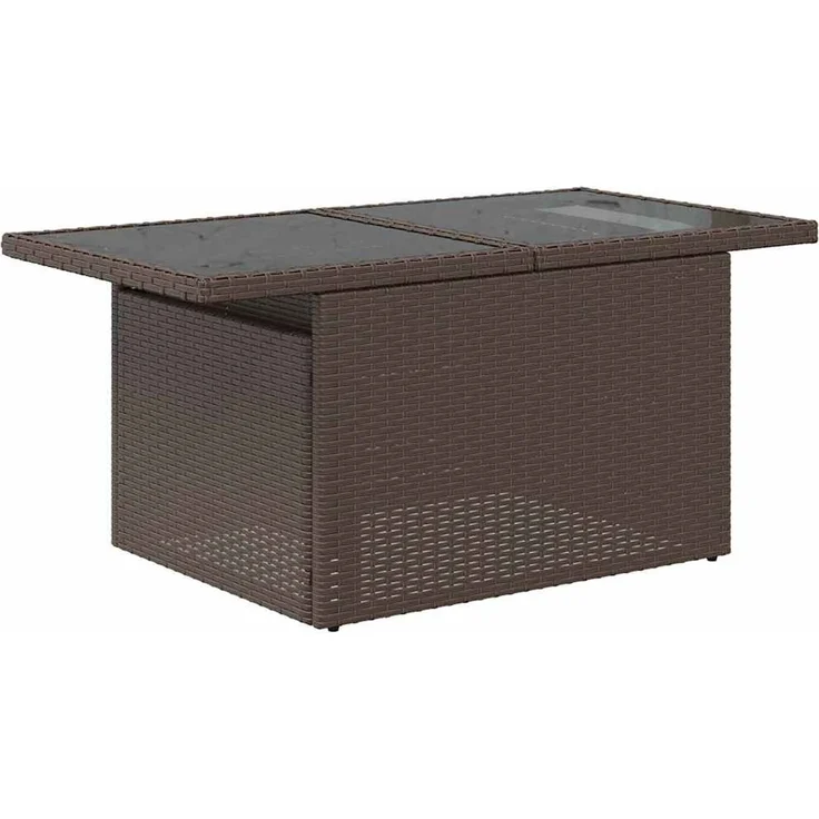vidaXL Gartensofa-set 6 stk. 5-Sitzer Braun und Rot Poly-Rattan 3349190 – Bild 6