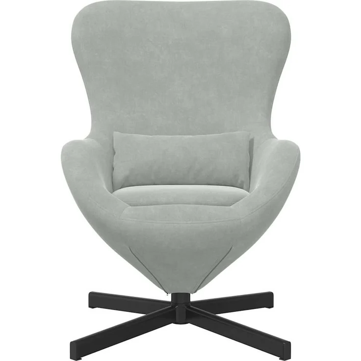 vidaXL Eiersessel Hellgrau 63 x 73 x 90 cm Samt 42002756 – Bild 3