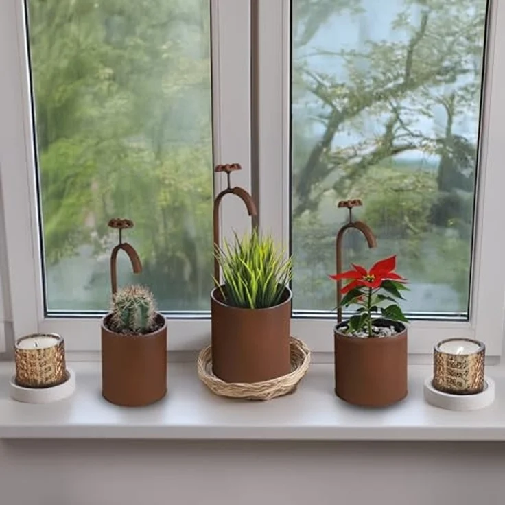 Spetebo Blumentopf Übertopf mit Deko Wasserhahn Rost Optik (Artikel, 1 St, 3er Set), Vintage Design – Bild 5