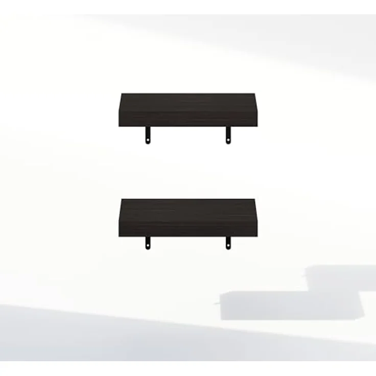 Furinno Tanna Schwebende Wandregale Set mit 2 Stück, 38,1 cm Badezimmer-Wandregal, Wandmontiertes Regal, für Badezimmer-Organizer und Aufbewahrung, Wohnzimmer, Tabak-Eiche – Bild 6