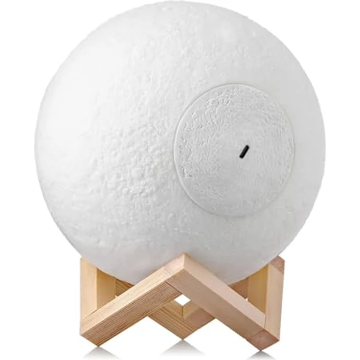 Uten Mond Lampe LED mit Fernbedienung Farbige Dekoleuchte 3D Mond Kunst Mondlicht tragbares Nachtlicht mit Nachtlicht Touch Sensor Tischlampe dimmbar (Einstellbare 16 Farbe) Geschenkideen – Bild 7
