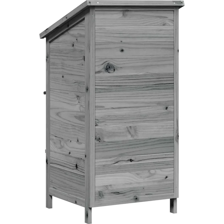 vidaXL Gartenschuppen Grau 59 x 56 x 113,5 cm Massivholz aus Fichte 42033438 – Bild 7
