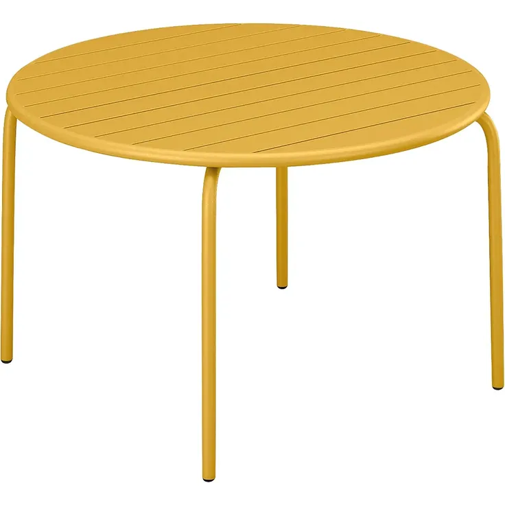 Vente-unique - MIRMANDE Gartenessgruppe Metall Gelb - B 130 cm59 cm x H 74 cm79 cm x L 130 cm56 cm – Bild 6