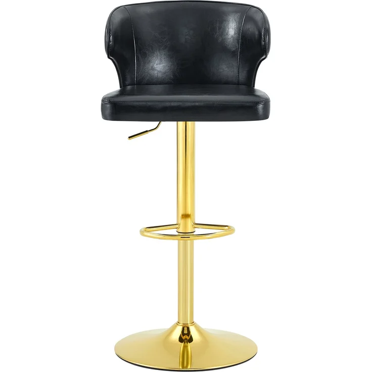2er Set Barhocker mit Lehne Höhenverstellbar, 360° Drehbar Barstuhl mit Großem Sockel & Fußstütze, Modern Küchenhocker für Bar Küche Theke (Nur Stühle)--Schwarz2--49.7x45x110cm--YOUDENOVA – Bild 10