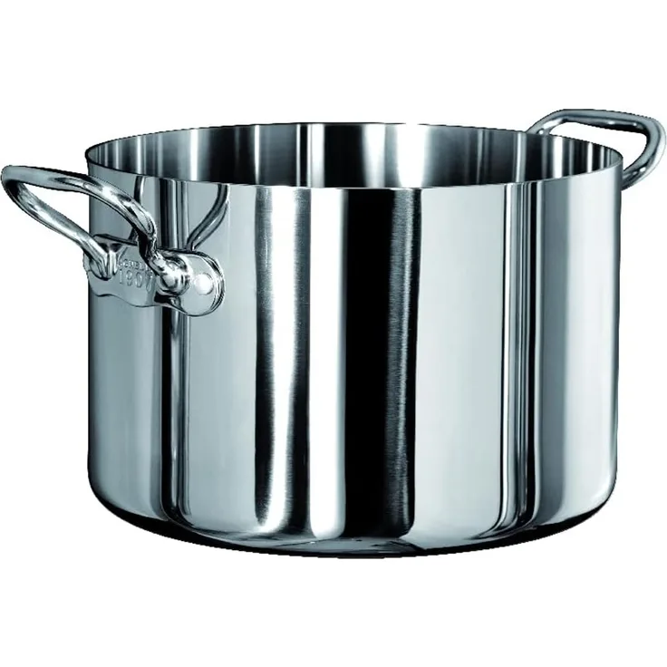 Pentole Agnelli Kasserolle mit 2 Griffen, Aluminium hoch 28 cm Stahl