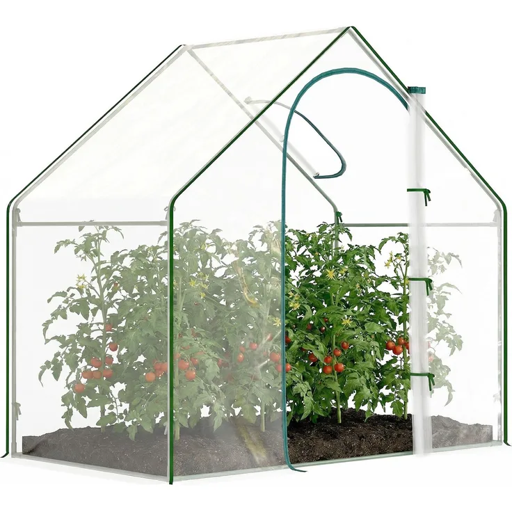 Outsunny Foliengewächshaus, Stahl, Kunststoff, Transparent, 180L x 100B x 168H cm