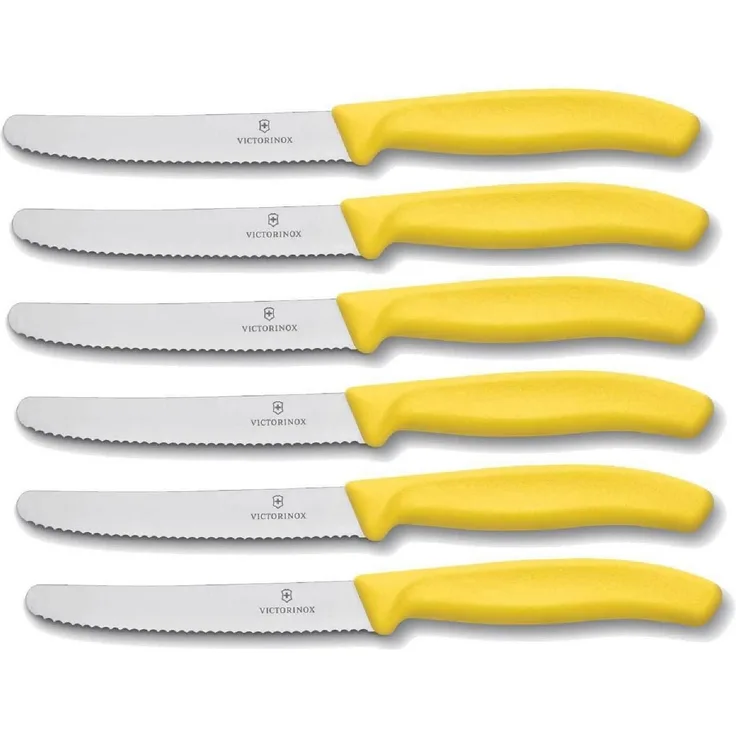 Victorinox | Brötchenmesser Set 6-teilig | SwissClassic | leuchtendes Gelb | innovative Griffform | ideal für präzises Schneiden und komfortables Handling