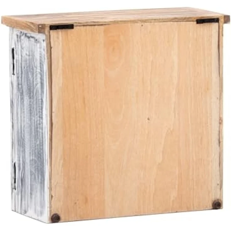 Spiegelschrank Badschrank massivum Santa Cruz grau 52x50x23 Mango Holz Landhaus-Stil Boho Hängeschrank mit Spiegel Badmöbel Stauraum – Bild 6