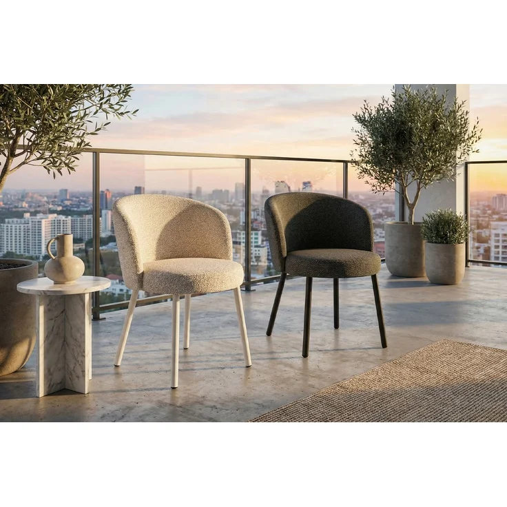 KAWOLA Gartenstuhl INDUS Outdoor Stoff cremefarben 77 x 62 x 56 cm – Bild 5