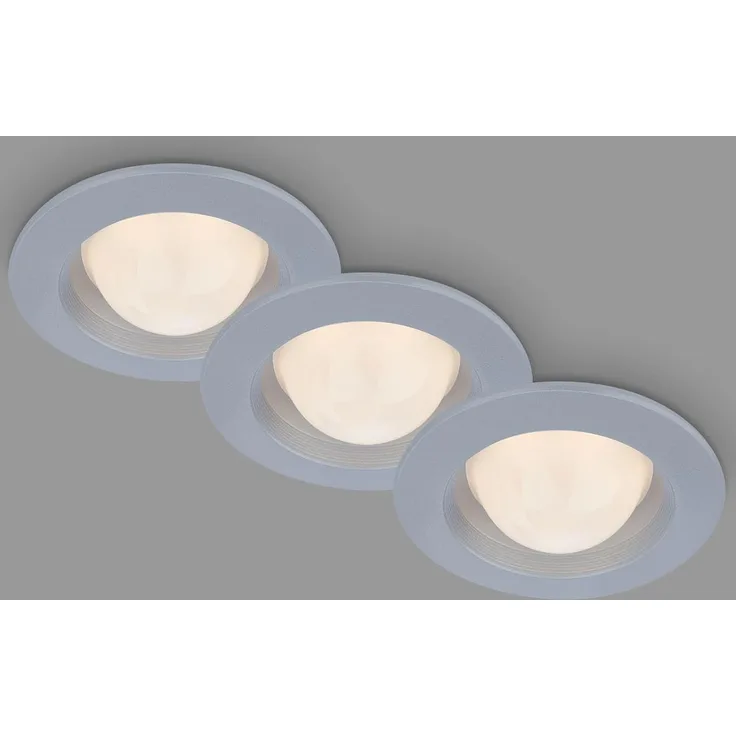 Di-Ka LED Einbauleuchte Carro 3er Set chrom-matt Ø 9,5 cm 3W, warmweiß