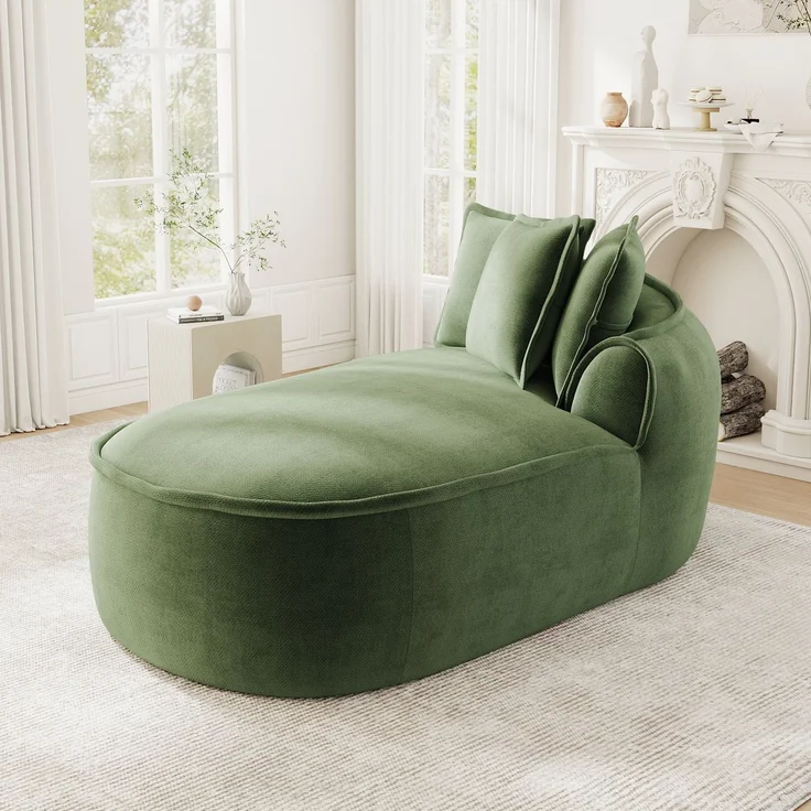 ZUBALIYA SchlafSofa mit Chenille - Bezug, mit breiten Armlehnen, mit Schaumstoffpolsterung, aus Chenille, für Wohnzimmer und Apartments – Bild 1