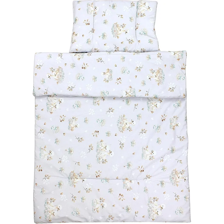 TupTam Kinderbettdecke-Set, Ganzjahresdecke, 2tlg., 1x Bettdecke, 1x Flachkissen, Schwäne Grau, 135x100 cm – Bild 4
