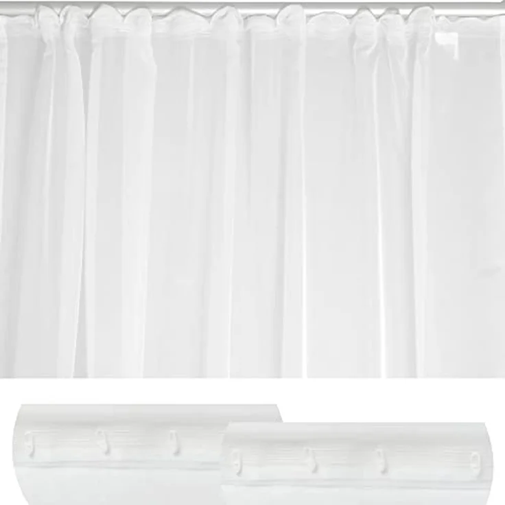 Haus und Deko Gardine Voile Dekoschal Gardine Emotion weiß Organza Vorhang Kräuselband weiß (1 St), Kräuselband, transparent, Polyester – Bild 5