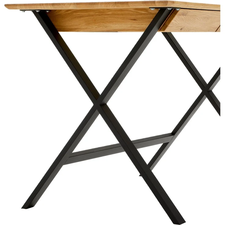 Linea Natura 'BERN' Schreibtisch, Massivholz Eiche, 120 x 76 x 65 cm, mit 2 Schubladen – Bild 5