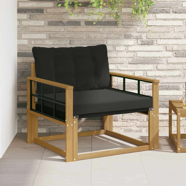 vidaXL Outdoor-Sofagarnitur Massives Akazienholz und Textilene Weiß 3439070 – Bild 1