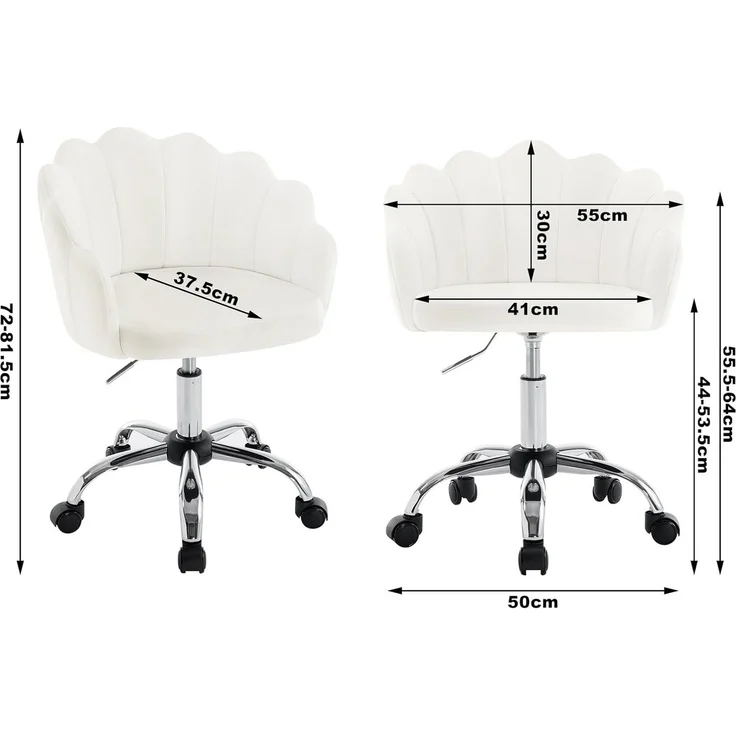 Woltu Schreibtischstuhl (1 St), Schminktisch Stuhl Samt, Drehstuhl mit Blütenblatt-Rückenlehne – Bild 2