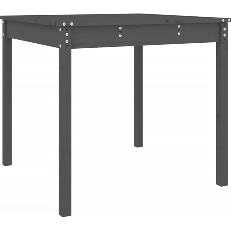 Gartentisch, Balkontisch, Küchentisch Grau 82,5 x 82,5 x 76 cm Massivholz Kiefer – Bild 2