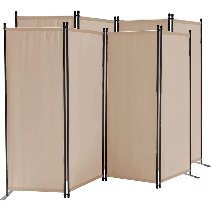 Quick Star Paravent 2x Paravent 4tlg. 220x165cm Sand (2 Stück)