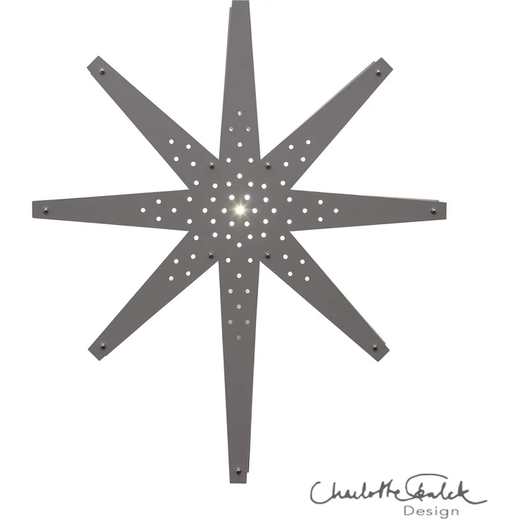 Holzstern Hängeleuchte ,Tall', groß, 70cm, grau-beige – Bild 1