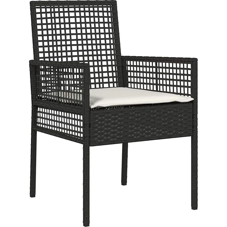 vidaXL Garten Essgruppe 3 pcs Schwarz Poly-Rattan 3334855 – Bild 5