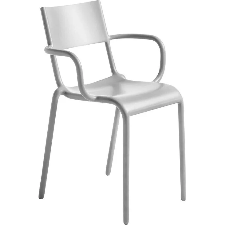 Kartell Generic A Armlehnstuhl, 2er set, Plastik, Grau, 79 x 52.5 x 52 cm